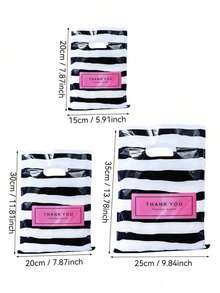 150pcs "Thank You" Plastic Gift Bag Set, Printed With "Thank You" - Durable, Stylish, Reusable, 3 Sizes (Small, Medium, Large), Suitable For Retail Or Gift Shop Packaging, Gift Bags, Gift Wrapping, Fashion Packaging, Sturdy And Durable. - Multiple Styles - View 2