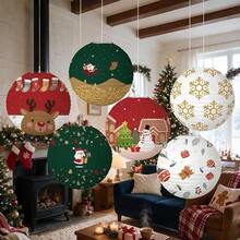 3pcs/Set Christmas Party Paper Lantern Decoration Set (Assorted Designs) – Featuring Snowflake And Santa Claus Patterns; Suitable For Indoor And Outdoor Hanging; Ideal For Living Rooms, Bedrooms, And Festive Party Decor. - Multicolor - View 7