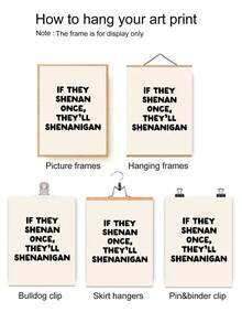 1件 If They Shenan Once They'll Shenanigan 帆布牆面藝術，無框，幽默諷刺大膽排版文字印花，俏皮中性米色海報，適合客廳臥室宿舍公寓室內牆面裝飾，家居裝飾，禮物 - 字母H款 - 查看 5
