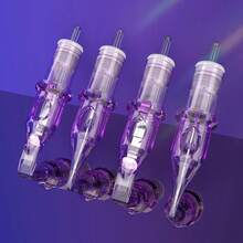 1 Set Professional Purple Individually Packaged Sterile Tattoo Needles With Tattoo Ink Cartridges, Eyebrow Tattoo Needles - Purple - View 5