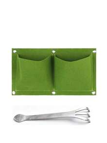 2pcs/Set Horizontal Pocket Balcony Planting Bag, Lightweight Wall-Mounted Planter, Includes Soil Rake, Space-Saving, Indoor/Outdoor Universal, Modern Hanging Flower Rack, Suitable For Balcony And Yard, Multi-Functional Herb And Vegetable Planting Bag - Multicolor - View 12