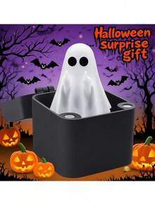 1PC Halloween Little Ghost Fun Prank Gift Box Spooky Prank, Halloween Ghost Surprise Holiday Creative Resin Ornament Gift Mini Frightened Ghost Halloween Surprise Novelty Gifts Garden/Garden Decor Outdoor/Home Decor/Home/Holiday Essentials/Halloween - Multicolor - View 8