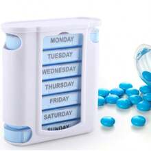 2/1pc 28-Compartment 7-Day Portable Pill Box, Stackable Daily Pill Organizer - (4 Times Per Day) Weekly Medication Reminder - Premium Weekly Morning/Evening Pill Box For Morning, Noon, Evening And Bedtime Medication, With 7 Separate Stackable Compartments, Daily Medication Organizer, Also Suitable For Storing Vitamins, Travel Essentials, Mother's Day, Pill Box, Gift For Seniors - Multicolor - View 6