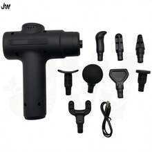JW Massage Gun Professional Massage Gun - Multiple Massage Heads For Various Body Parts. USB Charging Device. Compact And Lightweight Design. Suitable For Use At Home, Office, And During Travel. Large Promotion Of Massage Hammer. - Multicolor - View 13