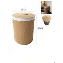 Woven Laundry Hamper With Lid, Laundry Basket, Storage Bin, Linen‑Lined Clothes Storage Basket With Rope Handles, Large‑Capacity Dirty Clothes Organizer Box, Suitable For Bedroom, Bathroom And Laundry Room - Khaki - View 13