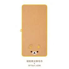 San-X Rilakkuma Relax Bear Official Towel, Absorbent Coral Fleece, Cute Cartoon Face Towel, Adult, No Shedding, Adorable - Multicolor - View 7