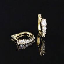 2pcs/Set Zirconia Gold Earrings, Layered Snake-Shaped Ear Clips, Party Women Silver Stud Earrings, Elegant Jewelry, Teacher Gift, Y2K Pierced Earrings - Snake Ear Studs - View 5