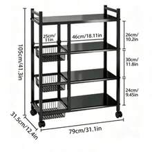 Storage Islands & Carts - Black - View 4
