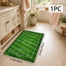 1pc/2pcs, Home Decor, Soccer Field Pattern Printed Mat, Faux Cashmere Mat Kitchen Rug - Highly Absorbent, Easy To Clean, Perfect For Home Decor, Farmhouse, Entryway, Indoor, Room Decoration, Kitchen, Dining Room, Small Office/Home Office, Sink, Laundry Room, Floor Mat, Kitchen Mat, Anti-Slip Mat, Entryway Mat - Multicolor - View 13