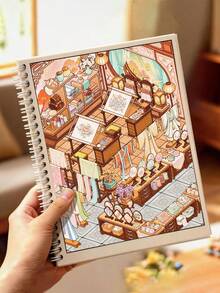 6 cuốn sách sticker phong cảnh phong cách Trung Quốc, sticker mô phỏng hàng hóa cửa hàng, sách sticker graffiti trang trí thủ công - Hình chữ nhật - Xem 2