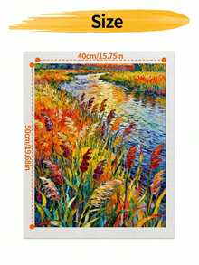DIY Vibrant Impressionist Sunset Reeds And River Scenery (Frameless 8x12 / 16x20 Inches) Paint By Numbers Kit(Acrylic) Arts & Crafts For Adult Beginners, Home Wall Decor, And Unique Holiday Gifts - Sets - View 9