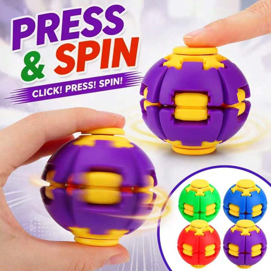 Infinite Rotating Gyro Ball Toy, Finger Press Spin, Cool Appearance, Boredom Relief Toy, Perfect As Classmate Gift, Classroom Prize, Party Favor, Multi-Item Fidget Toy Pack (Random Color And Style) - Multicolor - View 1