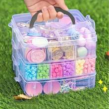 Stackable Plastic Storage Box With Lid Handle Multi-Compartment Organizer For Beads Rhinestones Nail Art Jewelry Accessories Craft Items Small Container Holder - Multicolor - View 11