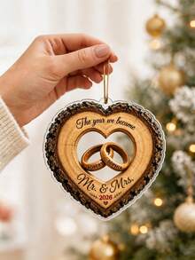 1/3/5 piezas Decoración colgante de acrílico personalizada 2D "Juntos para siempre" para aniversario de pareja, regalo reflexivo para ella, regalo para novio, decoración de boda - Multicolor - Ver 3