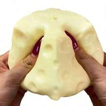 New 2.8 Inch Large Yellow Cheese Slow Rising Soft Squeeze Stress Relief Toy Squishy / Fidget Toy / Stress Relief / Sensory Toy / Decompression / Marble / Swirl / Tie Dye, Back To School - Cheese - View 2