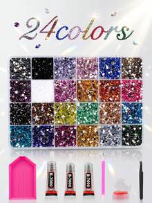ZUI DREAM Rhinestone Set, 48,000-15,000pcs Y2K Resin Jelly Flat Back Rhinestones, 48 Colors 3mm Rhinestone Set, Includes 3 Bottles Of B7000 Glue And Tools, Suitable For DIY Diamond Painting Crafts - Rhinestones - View 12