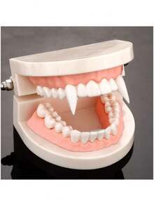 1 Pair Resin Fangs, Suitable For Halloween, Can Be Used As Cosplay Props, Vampire Teeth, Zombie Teeth, Canine Teeth Or Christmas Costume Accessories - Multicolor - View 3