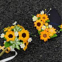 212pcs Purple Pink Gold Sunflower Color Velvet Ribbons, 3-Color Mixed Large Capacity Velvet Ribbons, Suitable For Sunflower Sets, Floral Wire, Gardening Tape, Greeting Cards, Ramadan, Valentine's Day, Mother's Day, Graduation Gifts - 212pcs Set - View 5