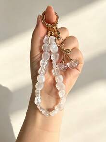 Cherry Car Keychain, Asymmetrical Square Twisted Bead Car Key Chain, Outdoor Anti-Loss Keychain, Small Gift For Others - A - View 5
