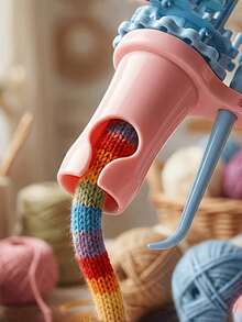 Interchangeable Head Hand-Woven Machine, Dual-Head Rope Maker, Yarn Needle Knitting Sewing Hand Tool, Yarn Winder Knitting Machine Rope Crochet Tool - Multicolor - View 4