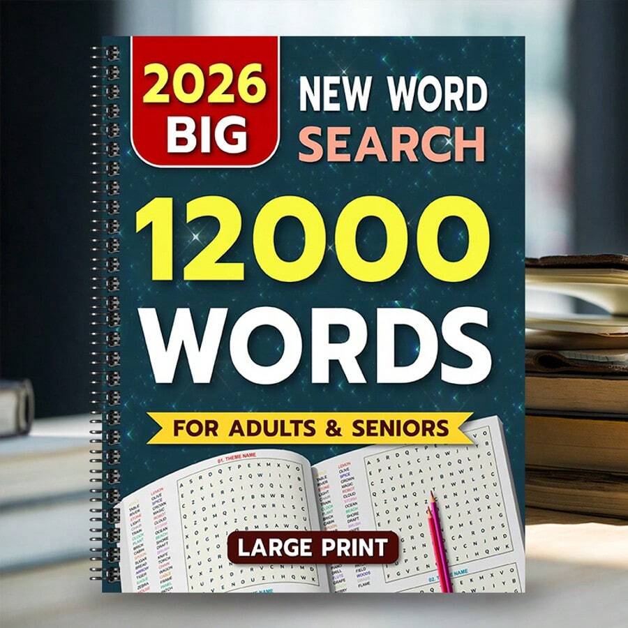 كتاب واحد، دفتر تمارين لعبة البحث عن الكلمات، دفتر تمارين ألعاب الألغاز للبالغين وكبار السن، بأسلوب TUME الأكثر مبيعًا - مستطيل - مشاهدة 1