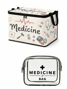 Clothing And Medicine Storage Box With Transparent Storage Bag, Creative TNT Fun Storage Box, Foldable Large Capacity Home Clothes Storage Organizer With Lid, Zipper Storage Box, Quick-Pull Foldable Bag, Blanket Organizer Bag, Bathroom Storage Box, Home Gift, Guest Room Storage, Wardrobe Organizer Box, Household Essential, Moving Day Must-Have, Dorm Storage, Back To School Gift, Perfect Gift - Multicolor - View 15