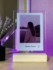 Custom Acrylic Photo Frame, Suitable For Anniversary, Birthday, Christmas - Vertical Rectangular Desktop Photo Frame, Vertical Display, Modern Minimalist Style, Suitable For Office Desk Decoration, Multi-Purpose Photo Display, 2D Flat - Multicolor - View 2