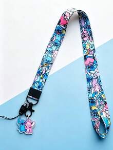 Disney - Random Style - B1pc - A3pcs - Cartoon Pattern Printed Phone Lanyard With Stitch Pendant, Detachable Lobster Clasp Neck Strap, Suitable For Phone, Keys, ID Badge, Bag Charm, Decoration Or Gift - Multicolor - View 12