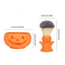 2pcs Halloween Pumpkin Shaving Set, Pumpkin Ghost Shaving Brush & Lather Bowl, Men's Shaving Lathering Tool, Creative Desktop Decor, Men's Halloween Gift - Shaving Bowl + Shaving Brush - View 11