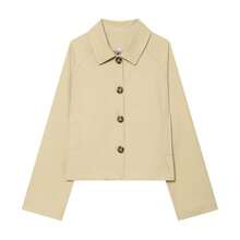 Women's Vintage Plaid Colorblock Jacket, Minimalist Short Lapel, Warm Polyester Blend, Button Front Long Sleeve, Autumn/Winter Daily Commute Casual - Khaki - View 6