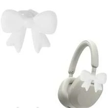 2pcs Pink Bowknot Decor Headphone Accessories Cute Printed Bowknot Fashionable Headphone Attachments Christmas Gamer Gift For Her Women Gamer Ribbon - View 13