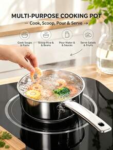 Stainless Steel Multi-Function Soup Pot Long Handle Ladle Kitchen Home Camping Cooking Pouring Serving Hot Milk Soup Pot - View 1