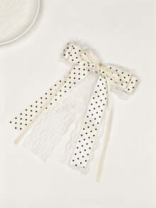 2pcs Polka Dot Bow Hair Clips, Half-Up Hair Accessories - Multicolor - View 13