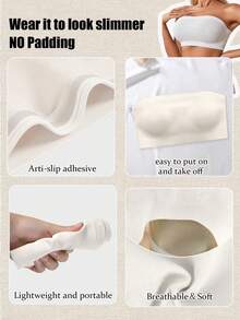 2 buah Bra Bandeau Tanpa Jahitan untuk Wanita, Bra Tanpa Bantalan, Bra Bandeau untuk Wanita - MultiWarna - View 4