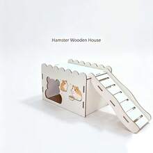1 Set Double-Layer Slide Hamster & Guinea Pig Castle House, Selected Double-Layer Hamster House, Small Animal Habitat Decoration Cage Accessory, Universal Small Pet House Double-Layer Castle Shaped Cage Toy, Double-Layer Structure Design With Upper And Lower Activity Space, Fun Climbing Interaction, Guinea Pig Castle Shaped Multi-Pet Applicable Scene - A - View 10