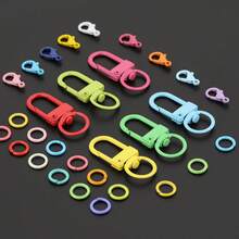 44pcs DIY Keychain Making Parts Random Mixed Colors Including Key Rings Lobster Clasps And Jump Rings, Zinc Alloy Spring Clasps Door Clasps Hook Connectors Suitable For Braided DIY Keychains Bag Charms Open Connection Rings Keychain Accessories Making Materials DIY Key Ring Accessories Making - Keychain & Jump Ring & Lobster Claw - View 8