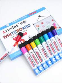 12/24 Colors Whiteboard Markers With Eraser, Suitable For Whiteboards And Calendars, Ideal For Classroom, Home, Office Supplies And Back To School Season - Multicolor - View 4