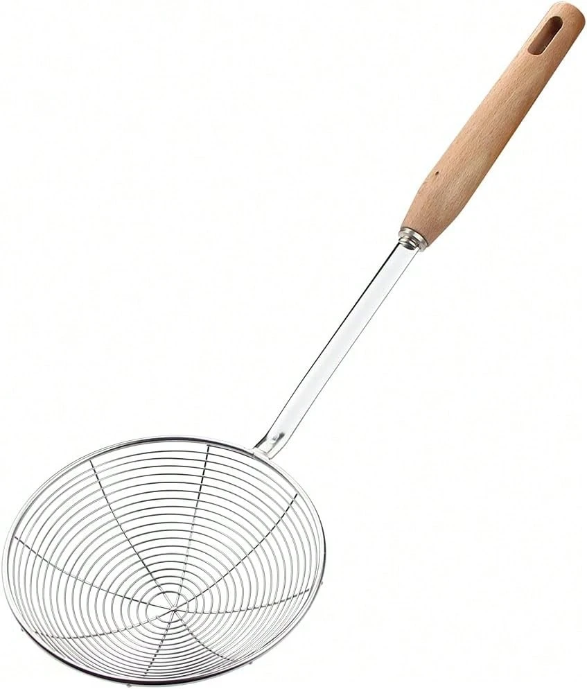 Spider Strainer With Wood Handle - 5.5 Inch Fryer Scoop - ColorA - View 1