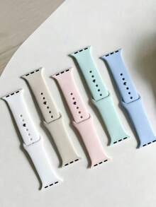 5入裝經典時尚軟矽膠運動錶帶，附鉚釘設計，舒適可調節防水腕帶，相容智慧手錶錶帶配件 - 5個顏色 - 查看 3