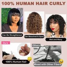 6 Inch Short Pixie Cut Human Hair Wig For Women Afro Kinky Curly Black Color Full Machine Made 100% Human Hair Jerry Curly Wave Style - Natural Black - View 6