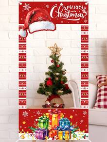 1 buah Bingkai Foto Liburan Natal, Topi Santa, Latar Belakang Cetak Hadiah Warna-warni, 60x120cm, Latar Belakang Stan Foto Poliester, Perlengkapan Pesta Natal, Dekorasi Tahun Baru - MultiWarna - View 9