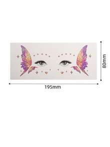 3pcs Glitter Fairy Butterfly Face Stickers, Waterproof Easy To Apply And Remove, Long-Lasting Self-Adhesive Festival Stickers, Gradient Butterfly With Stars And Moon, Summer Essential Rave Cosplay Face Decoration - Multicolor - View 11