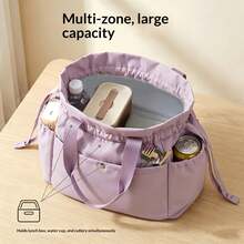 2026 New Drawstring Insulated Lunch Bag, Large Capacity Portable Handheld Cooler Tote Bag, Easy To Clean And Reusable, Suitable For Office Work, Daily Commute, Picnic, Outdoor Use - Multicolor - View 6