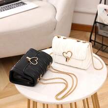 Heart Lock Small Square Bag 2026 Fashion Versatile Solid Color Diamond Quilted Embroidered Crossbody High Quality Shoulder Bag - Multicolor - View 2
