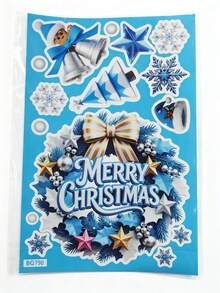 Christmas Stickers Blue Dream Crystal Ball Glass Decal Shopping Mall Window Display Scene Decoration Santa Claus Static Cling Stickers Christmas Home Decor Stickers - 1PC - View 13