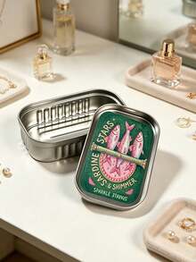Retro Sardine‑Shaped Mini Jewelry Box, Fish‑Bone Divider Design With Snap Lock Closure, Portable Small Storage Case For Earrings Rings Necklaces, Vanity Dorm Desk Organizer, Cute Travel Accessory, Unique Gift For Girls Students - Multicolor - View 12