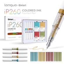 Set Languo 24 buah (4 Pena + 20 Kartrid Tinta Pengganti), Seri 5 Warna, Pena Warna-warni, Ujung 0,5 mm, Sempurna untuk Menulis Sehari-hari, Kantor, Penandatanganan Bisnis, dll., Hadiah Liburan - Set - View 16