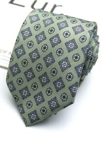 1pc Printed Hand-Drawn Square Pattern Tie For Men And Women, Suitable For Casual, Business, Street, Daily, Party, Gift - Multicolor - View 2