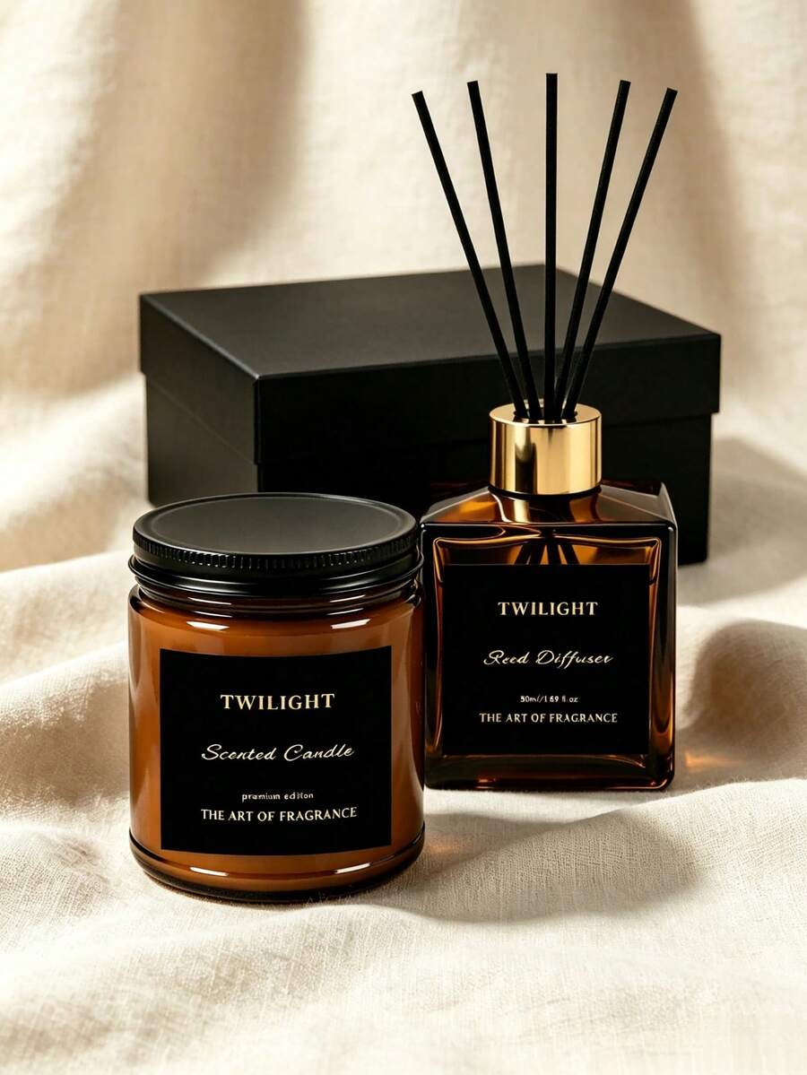 Luxury Aromatherapy Diffuser And Scented Candle Gift Set, Natural Plant Essential Oil And Soy Wax Aromatherapy Set, Smokeless Long-Lasting Fragrance Suitable For Home, Bedroom, Living Room And Office, Premium Gift For Birthday, Holiday, Housewarming And Wedding Occasions - Gift Box - View 1