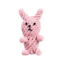 1pc Hand-Woven Rope Dog Toys Featuring Animal Designs Such As Rabbits Lions Ducks And Giraffes Durable And Chew-Resistant They Help Relieve Stress And Clean Teeth Perfect For Interactive Play They Make An Ideal Gift And Essential Accessory For Pets - Pink - View 10